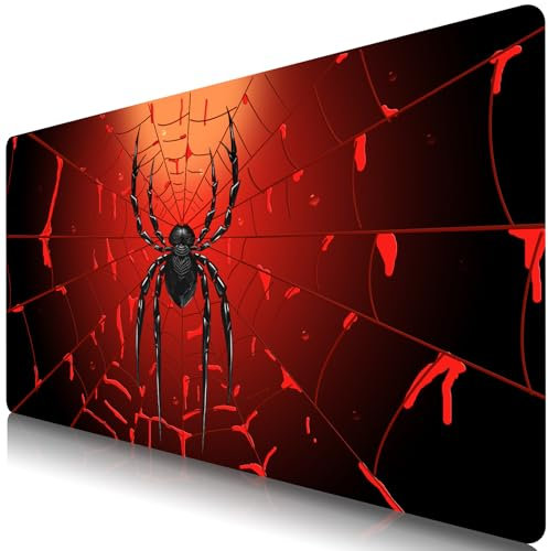 BOLELAW XXL Mauspads 900×400 mm Gaming Mauspad mit Strapazierfähiger Naht und Rutschfester Gummibasis, Hochwertige Farbige Muster Mauspad für PC-Büro Laptop Gaming Computer, Spinne