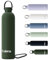 Exllena Gourde Isotherme 750 ml avec Poignée Pratique - Bouteille Isotherme avec 24 Heures de Conservation au 24h Froid/12h Chaud, Revêtement Anti-Dérapant - Étanche Sans BPA (Vert Varech)