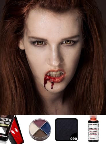 Hochwertiges Halloween Make-up Set - Teen Vampir - Verkleidung Schminke - Halloween, Karneval & Motto-Party