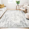 WONGS BEDDING Grau Teppich Wohnzimmer 160x230cm, Vintage Kurzflor Teppich Schlafzimmer, Flauschig Teppiche rutschfest Kunstwolle Teppiche Waschbar für Büro Zimmer Dekor