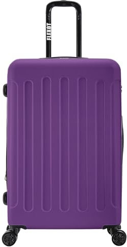 Flexot® F-3045 | Koffer mit V-Erweiterung | Alu-Teleskopgriff | 360° Räder leise rollend | Reisekoffer | Trolley | Aufgabegepäck | Rollkoffer | (Violett, XL, großer Koffer)