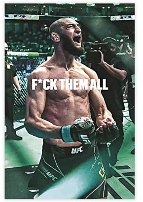 efhavce Khamzat Chimaev Borz UFC Zauberstab-Kunst-Poster, Leinwand-Poster, Schlafzimmerdekoration, Landschaft, Büro, Raumdekoration, Geschenk, 30 x 45 cm