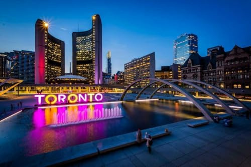 Puzzle für Erwachsene, 1000 Teile, Toronto, Kanada, Skyline, glänzendes Poster, Bild, Fotodruck cn ontario view A044, herausfordernde Puzzles für Freunde und Familie