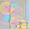RGB Halo Projector Floor Lamp - 4000K LED with Replaceable Color Filters - Light and Shadow Mood Light - Five Head Ambient Decor Lighting for Bedroom, Living Room - Chrome