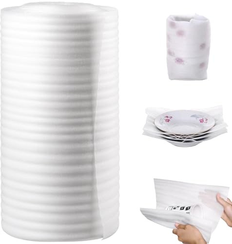 CHRI Verpackungsschaum Rolle 30cm x 10m | Verpackungsmaterial Luftpolsterfolie Umzugsmaterial Schaumfolie für Umzug Geschirr Lagerung