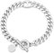 KRKC&CO Herren Panzerkette Armband mit OT Verschluss, 8mm Weißgold beschichtet Edelstahl Cuban Armbänder, Nickel-frei Rostfrei Armschmuck, Geburtstag Geschenke für Damen Männer Jungen 19cm