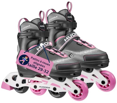HUDORA Patines de Ruedas MIA Magnolia - Patines para niños/Adolescentes y Adultos - Tallas 29-32 - Ajustables en 4 Tallas - cómodos y Elegantes