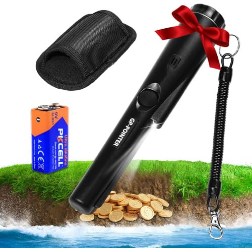 SENLINLIN Metal Detector Pinpointer, 360° Portable Metal Detector Finder Pinpointer with LED, Waterproof Handheld Pin Pointer Wand, 2 Alert Modes, Treasure Pinpointing Finder Probe for Adults, Kids