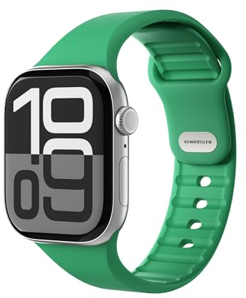 VONMÄHLEN Classic Band 2 – Verstellbares, atmungsaktives Armband aus recyceltem Silikon, wasserabweisend, rutschfest, kompatibel mit Apple Watch