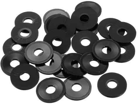 QUARKZMAN 25Pcs Rondelles Nylon M10 Rondelle Plate 10mm ID 25mm OD 2mm Épais Entretoises en Plastique pour Vis et Boulons, Réparation de Plomberie de Robinet de Jardin, Noir