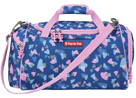 Step by Step Sporttasche „Seashell Pearl“, blau-rosa, mit Nasswäschefach, Abnehmbarer Tragegurt, Verstellbarer Schultergurt, für Mädchen 1. Klasse, 13L