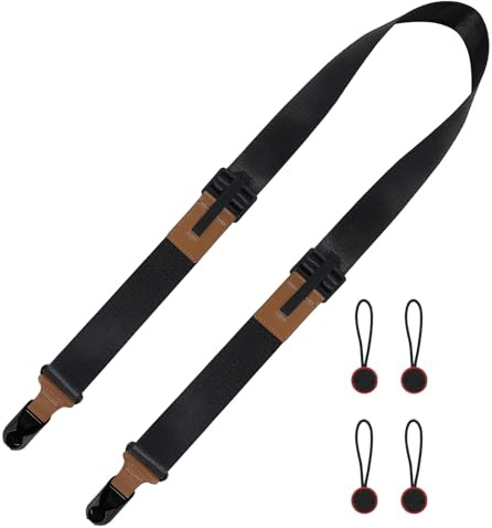 Tracolla Fotocamera con Sgancio Rapido, Cinghia Nera e Marrone per Fotocamere Digitali, Camera Strap con 4 Punti di Regolazione