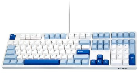 Akko 3108 V3 Tastatur Mechanisch Hot Swap kabelgebunden 100% volle Größe | US-Layout,USB-C Kabel Tastatur mit Double Shot PBT Keycaps,RGB-Beleuchtung nur in Weiß, für Gaming,Schreiben/Büro(Glacier）