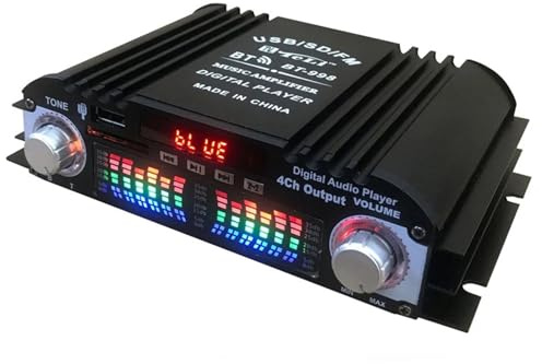 Amplifier, Amplifier, 1600W Peak Power HiFi Audio 4 Channel Digital FM Radio Player Support Remote Control,for Home