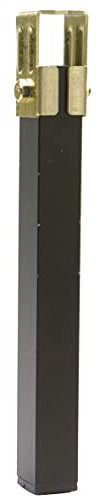 Amig - Pata cuadrada metálica para somier - Acero Acabado en Negro con Abrazadera en Dorado - Medidas: 270 x 30 x 30 mm - Resistencia de Carga 30 kg por Pata - Resistente y Fácil de Instalar