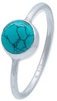 mantraroma Ring Damen Silber 925 Türkis Edelstein türkis schlicht modern