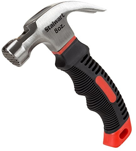 Claw Hammer - 8Oz Mini Fiberglass Mallet with Comfort Grip Handle - Durable Tool for Home Repair, DIY, Building, and Woodwork by Stalwart (Red)