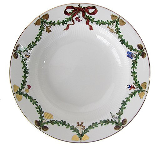 Royal Copenhagen 1017454 Star Fluted/XMAS Teller tief groß 24cm, Porzellan, Mehrfarbig