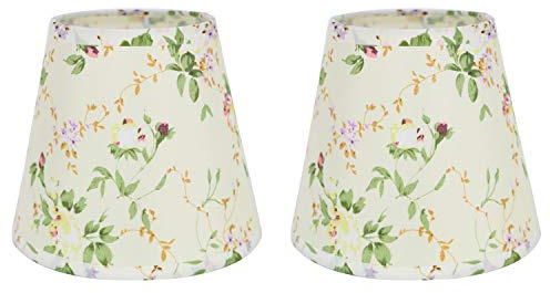 Eastlion 2 Pack 6.2 E14 Nachttisch Lampenschirm Wandleuchte Kristall Kronleuchter Lampenschirme,Floral