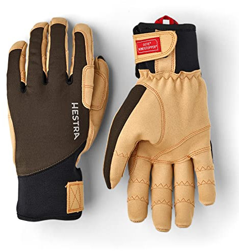 HESTRA Ergo Grip Tactility Colorblock-Braun, Gore-Tex Fingerhandschuh, Größe 7 - Farbe Dark Forest