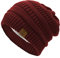 Durio Mütze Damen Winter Strickmütze Grobstrick Warme Beanie mit Innenfutter Weinrot