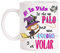 Taza Si la vida te da un palo coge una escoba y a volar. Taza motivación para amigas o familia. Ideal para regalar con caja divertida.