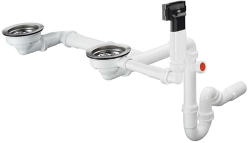 Vidage manuel pour évier 2 bacs granite HANSGROHE D17-10 inox