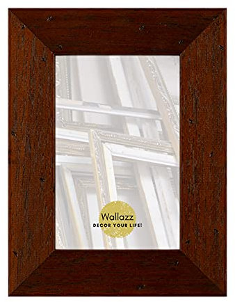 Wallazz Cornice Portafoto in Legno Pregiato - Made in Italy - Vetro Sintetico Infrangibile Crilex - Disponibile in Diverse Varianti - Design Italiano e Qualità Artigianale, 61x91cm Noce