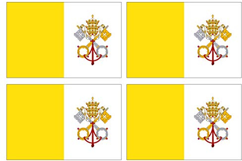 Aufkleber, Motiv: Flagge, Vatikan, Format 6 x 4 cm, 4 Stück