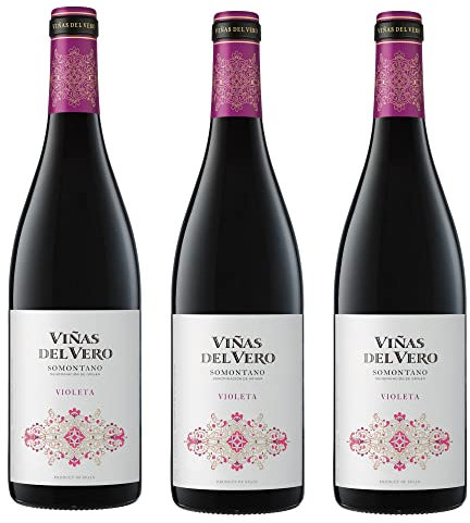 Viñas del Vero Violeta - Vino Tinto - Syrah y Garnacha - D.O. Somontano - 3 botellas de 750 ml - Total: 2250 ml