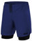 TCA Ultra Sporthose Herren kurz 2 in 1 mit Tasche - Kurze Sport Shorts Trainingshose mit Taschen - Laufhose mit Kompressions Innenhose und Reißverschluss Handytasche - Blau/Schwarz, M