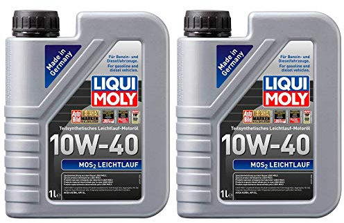 ILODA 2X Original Liqui Moly 1L MoS2 Leichtlauf 10W-40 Motoröl Motorenöl Motoroil Oil