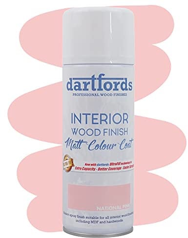 dartfords Interior Furniture and Craft Matt Spray Paint - 400ml Aerosol, National Pink