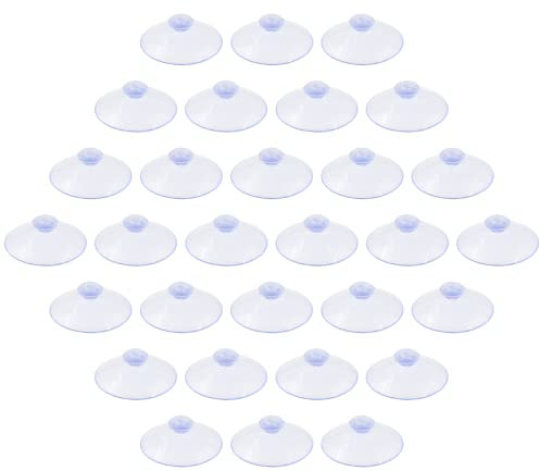 Qjaiune Paquete de 30 ventosas de mesa de vidrio de 45 mm de goma para ventosas sin ganchos, ventosas transparentes anticolisión, ventosas de plástico transparente, ventosas de escritorio para muebles