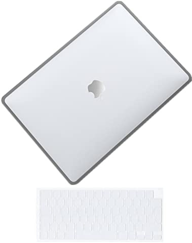 Se7enline Compatible with MacBook Pro 16 inch Case 2024 2023 2022 2021 M4 M3 M2 M1 A2485 A2779 A2991 A3403 TPU+PC Anti-Fingerprint Matte Finish Hard Shell Case & Keyboard Skin, Transparent&Gray | TPU Bumper + PC Matte Laptop Hard Shell Case with Keyboard Skin Anti-Fingerprint Shock-Resistant Collision Prevention Durable