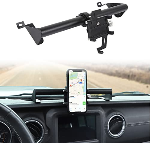 Linskip Robuste, robuste Armaturenbrett-Handyhalterung für Jeep Wrangler JL JLU und Jeep Gladiator JT 2018–2023 (Schwarz)