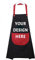 Delantal de cocina personalizado con texto personalizado con logotipo para mujeres y hombres, Negro&rojo, talla única