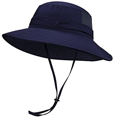 Gisdanchz Sombrero Hombre Verano Sombrero Pescador Hombre Mujer Sombreros Bucket Playa Paja Gorro Pescador Gorra Proteccion Solar Sombreros Sol, Sombrero ala Ancha Hombre Protección UV, Azul Oscuro