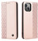 TOHULLE Case for iPhone 14 Plus, Premium PU Leather Wallet Case Card Holder Kickstand Built-in Magnet Shockproof Plaid Pattern Flip Folio Phone Case Cover for iPhone 14 Plus - Rose Gold