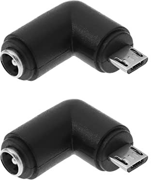 Create idea 2PCS Adattatore DC 5.5x2.1mm A Micro USB Adattatore Di Alimentazione Micro DC Da 90 Gradi Connettore Di Ricarica Per Piccoli Elettrodomestici Telefoni Cellulari