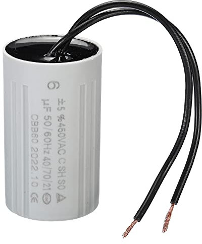 PATIKIL CBB60 6uF Running Capacitor, AC 450V 2 Wires 50/60Hz Cylinder 60x35mm for Water Pumps,Washing Machines Motor Start