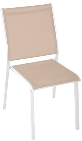 Hespéride - Stapelbarer Gartenstuhl Essentia Leinen & Weiß - Lin/Weiß