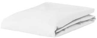 ESSENZA Spannbettlaken Minte Weiß, 90x200 cm - 100% Baumwollsatin 300TC - Uni