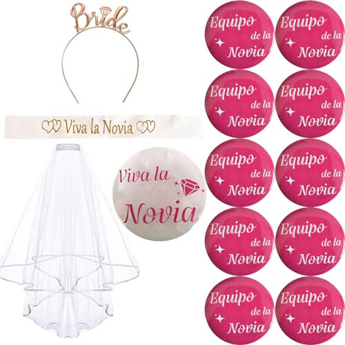jenich 14Pcs JGA Buttons für Braut Buttons und Team Braut Buttons Braut Anstecker für Junggesellenabschied Party Hochzeit
