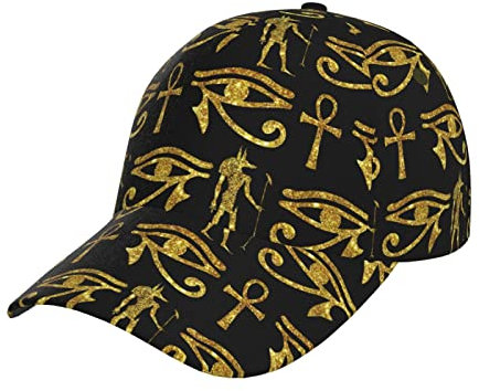 FJAUOQ Athletic Baseball Cap Ancient Egyptian Ankh Gold Snapback Baseball Hat, Siehe Abbildung, One size