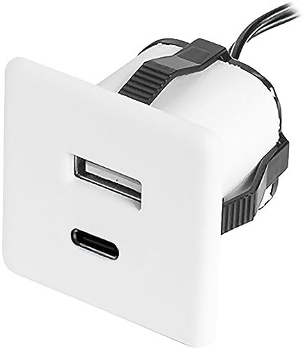 Einbau USB-Charger weiß 1xTYP-A + C