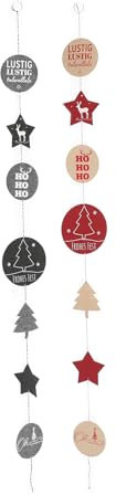 Weihnachts Filzgirlande im 2er Set - 145 cm - Deko Stoff Girlande in rot und anthrazit – Weihnachten Fensterdeko Wanddeko Mobile zum Hängen
