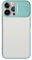 case&me cover trasparente con protezione totale per fotocamera, iPhone 12 Pro, protezione fotocamera rimovibile, azzurro