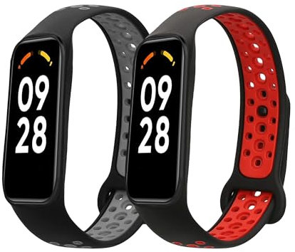 kwmobile 2x Cinturino TPU Silicone Fibbia Compatibile con Xiaomi Smart Band 8 Active Cinturino - Cinturini 14-22 cm