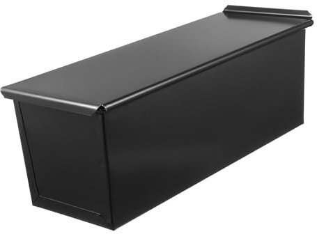 MAGICLULU Schwarze Edelstahl Toastbackform mit Deckel 750g, Rechteckig